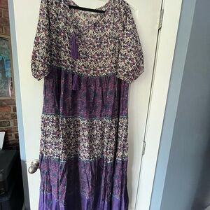 NATURAL LIFE Augusta Purple floral Tiered Maxi Dress